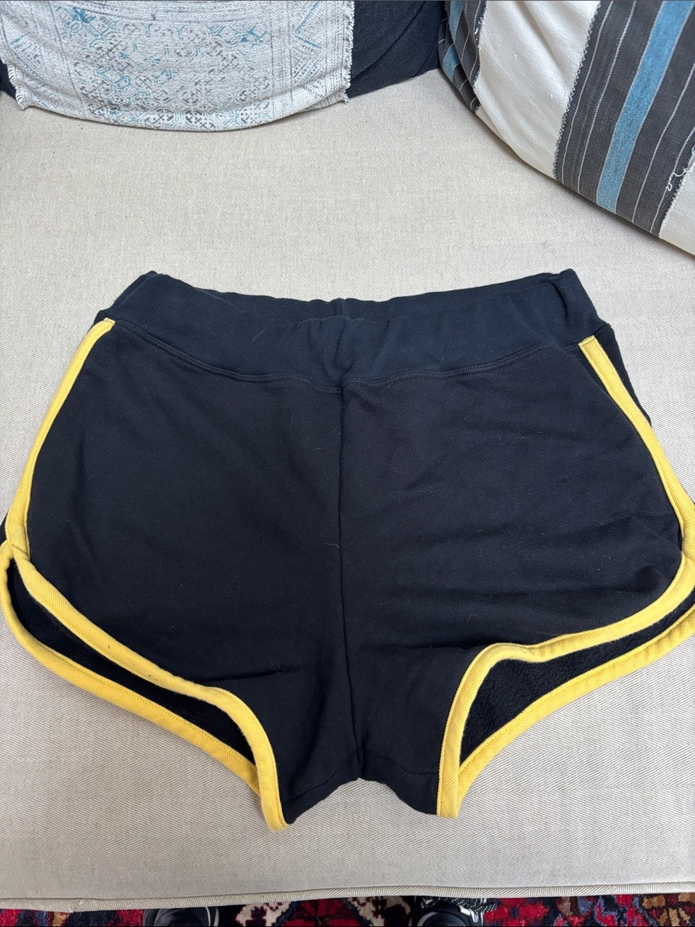 Sundry Black Athletic/Sweat  Shorts with Yellow Trim